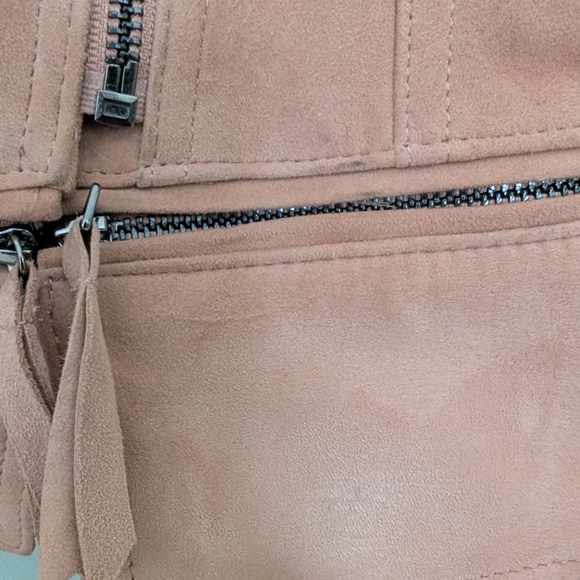 Women's Pink Suede Jacket - Picture 2 of 5